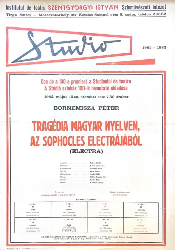 Tragédia magyar nyelven, az Sophocles Electrájából